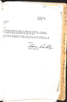 Record of Correspondence and associated documents - sample letter