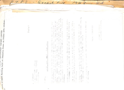 Record of Correspondence and associated documents - sample letter