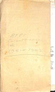 ecord of Correspondence and associated documents - cover