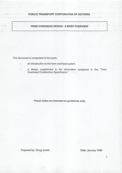 "An introduction to the Tram Overhead System"