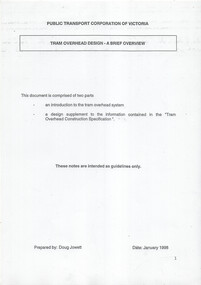"An introduction to the Tram Overhead System"