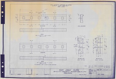 Drawing - VW4/4, State Electricity Commission of Victoria (SECV), Inner Joggle Plates. BSS No 1 & No 1C to 102lb BHP & 102lb BHP to BSS No 1 & No 1C. Tramways, 06/1955