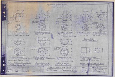 Drawing - VW4/12, State Electricity Commission of Victoria (SECV), Cups & inserts for Brake Gear – All Tramcars – Provincial Cities, 19/10/1953