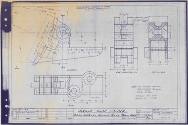 Drawing - VW4/13A, State Electricity Commission of Victoria (SECV), Brake Shoe Holder, Brill & Brush Single Truck Tram Cars, 15/10/1953