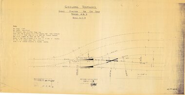 Drawing - GE-T1-6213, Melbourne Electric Supply Co. (MESCo), Single junction for Car Shed tracks 4 & 5, 27/09/2023