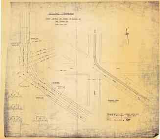 Drawing - GE-T1-6200, Melbourne Electric Supply Co. (MESCo), Curve details at corner of Garden St and Ormond Rd, 27/01/2022