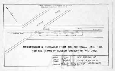 Drawing - GE-T1-6235, State Electricity Commission of Victoria (SECV), New position of Ormond Road loop, 20/09/1932