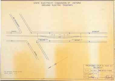 Drawing - GE-T1-6231, State Electricity Commission of Victoria (SECV), Proposed Loop in High St. Belmont, 09/01/1930