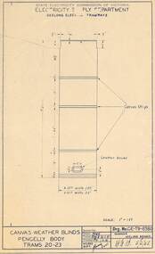 Drawing - GE-T9-8380, State Electricity Commission of Victoria (SECV), Canvas weather blinds Pengelly Body Trams 20-23, 22/01/1951