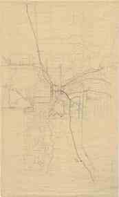 Map - Street map with bus routes, State Electricity Commission of Victoria - Electricity Supply Department, Ballarat, 1960's