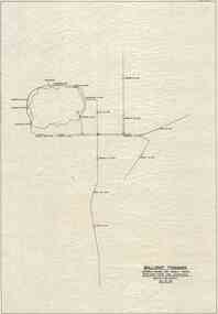 Drawing - Ballarat Tramways, State Electricity Commission of Victoria - Electricity Supply Department, Showing Double and Single Tracks with Loop Types and Locations, 22/08/1949