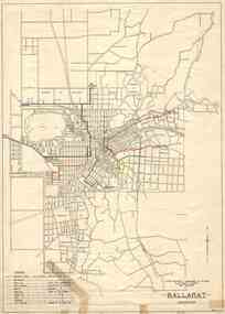 Map - Ballarat, State Electricity Commission of Victoria - Electricity Supply Department, Map of Ballarat bus routes, 26/10/1934