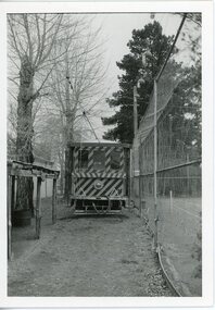 Photograph - "Scrubber" initially Tram 23, Scrubber outside the tennis courts near the Depot in Wendouree - Front view