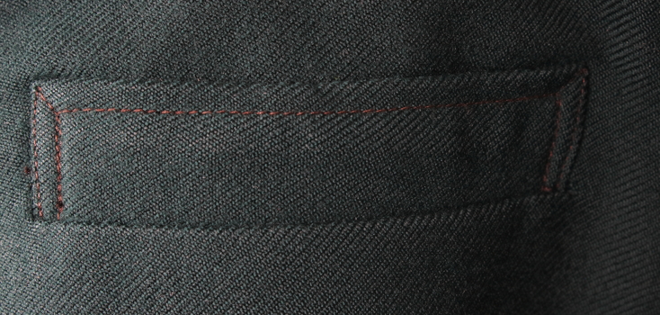 Detail of the breast pocket for SEC Tramway Uniform Jacket.