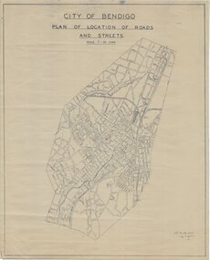 Plan - City of Bendigo, City of Bendigo, Plan of Location of Roads and Streets, 1948