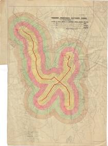 Map - Tramway Passenger Distance Zones, City of Bendigo, Map of Bendigo, Tramway Passenger Distance Zones, 1948?