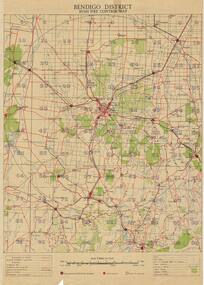 Map - Bush Fire Control Map, City of Bendigo, Bendigo District, Bush Fire Control Map, 1950's