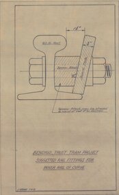 Map - Suggested Rail Fittings for Inner Rail of Curve, City of Bendigo, Bendigo Trust Tram Project, Suggested Rail Fittings for Inner Rail of Curve, 01/11/1972
