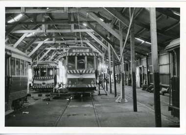 Photograph - Ballarat Tram 41, Tram 41 in SEC Depot shed