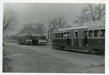 Photograph - Ballarat Trams 35, 39 and 26, Tram 35, 39, 26 in Drummond Street