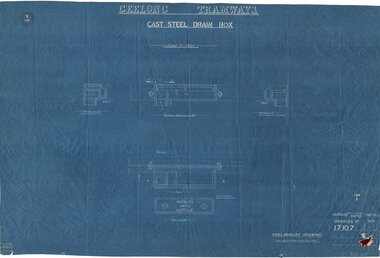 Drawing - 17107, State Electricity Commission of Victoria - Electricity Supply Department, Cast Steel Drain Box, 2026