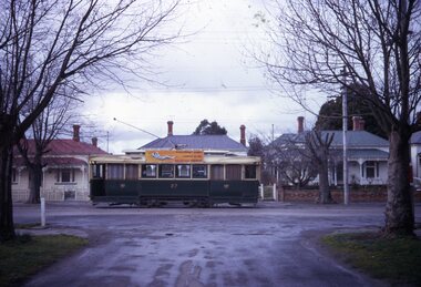 Photograph - Ballarat Tram 27, Tram 27 in Drummond Street North at Victoria Avenue, 11 August 1971