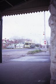 Photograph - Ballarat Tram, Tram at corner of Drummond Street North and Macarthur Street, 11 August 1971