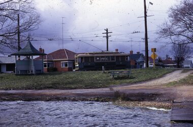Photograph - Ballarat Tram 13, Turning from Wendouree Parade into Macarthur Street - View Point. 11 August 1971