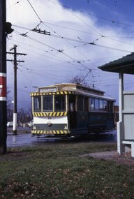 Photograph - Ballarat Tram 26, Tram 26 Turning from Macarthur Street into Wendouree Parade at View Point, 11 August 1971