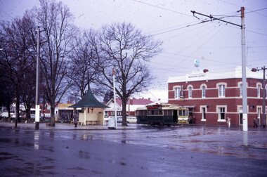 Photograph - Ballarat Tram 33, Photograph of No. 33 at the intersection of Ripon Street and Sturt Street, outside the Western Hotel, 11 August 1971