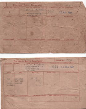 SECV Pay envelopes - Conductress - Mrs G Gibbs - 1943