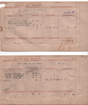 SECV Pay envelopes - Conductress - Mrs G Gibbs - 1944