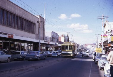 Photograph - Ballarat Tram 21, Tram in Bridge Street Ballarat, 22 August 1971