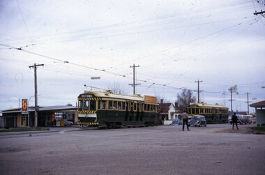 Photograph - Ballarat Tram 35, Tram in Skipton Street near Drummond Street, 19/09/1971