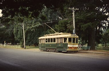 Photograph - Ballarat Tram 13, Tram at Gardens Terminus, 27 December 1970
