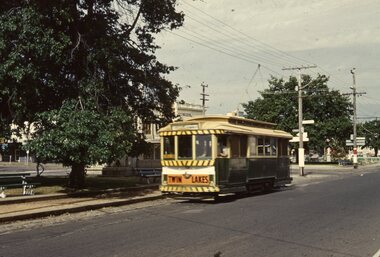 Photograph - Ballarat Tram 13, Tram in Sturt Street at intersection with Doveton Street, 27 December 1970