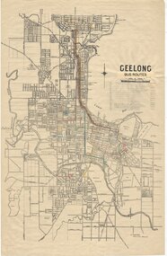 Map - Geelong, State Electricity Commission of Victoria - Electricity Supply Department, Geelong, Bus Routes, 06/11/1946