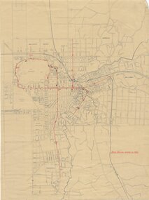 Map - Tram Routes, State Electricity Commission of Victoria (SECV), Ballarat Tram Routes, c/1940
