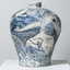  Large-scale blue and white ceramic, inspired by early Chinese willow-pattern vessels, depicting images of and social commentary around Victorian surfer Wayne Lynch.