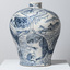  Large-scale blue and white ceramic, inspired by early Chinese willow-pattern vessels, depicting images of and social commentary around Victorian surfer Wayne Lynch.