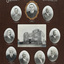 Compilation of 10 mounted gelatin silver photographs comprising of a rectangular photograph of the Sandringham Town Hall building, surrounded by nine oval portraits
