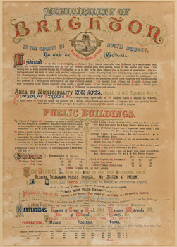 Illuminated Certificate in mainly black lettering, with some gold, red and silver lettering. Brighton Council crest at top centre 