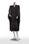 Photograph of a black ceremonial robe on a silver mannequin.