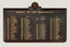 A dark timber rectangular honour board with names listed in gold lettering of the Mayors of Brighton from 1859 to 1965. At the top of the honour board is a round carved crest of the City of Brighton
