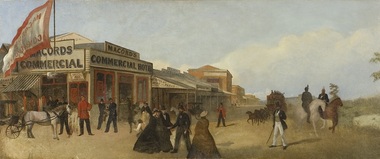 Painting, Wed Stuart, Pall Mall from Bull Street, c.1860, Circa 1860