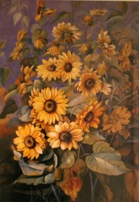 Painting, Ellis Rowan, Sunflowers
