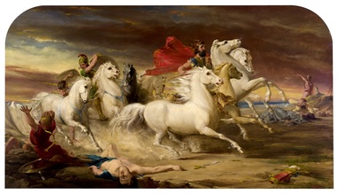 Painting, Thomas Clark, Ulysses and Diomed Capturing the Horses of Rhesus, King of Thrace, circa 1851