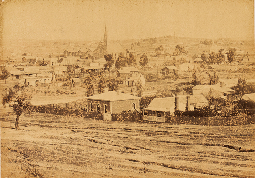 A view onto the township from an elevated position