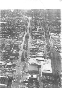 Photograph - Box Hill Shopping Centre between Whitehorse Road, Nelson Road and Railway line - Aerial view, Simon Fox, 1/12/1994 12:00:00 AM