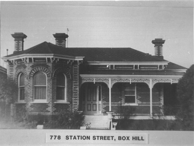 Photograph - Mrs. Lewin's home at 778 Station Street, Box Hill